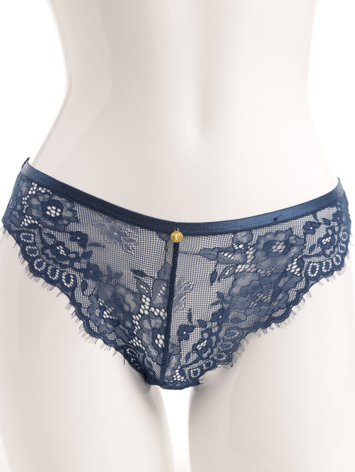 Ladies Cheeky Brazilian Panty With T-Back Detail - Petrol