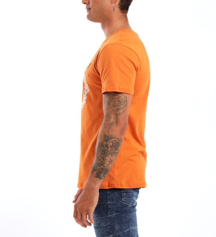 Men's Short Sleeve Basic Printed Tee - Burnt Orange