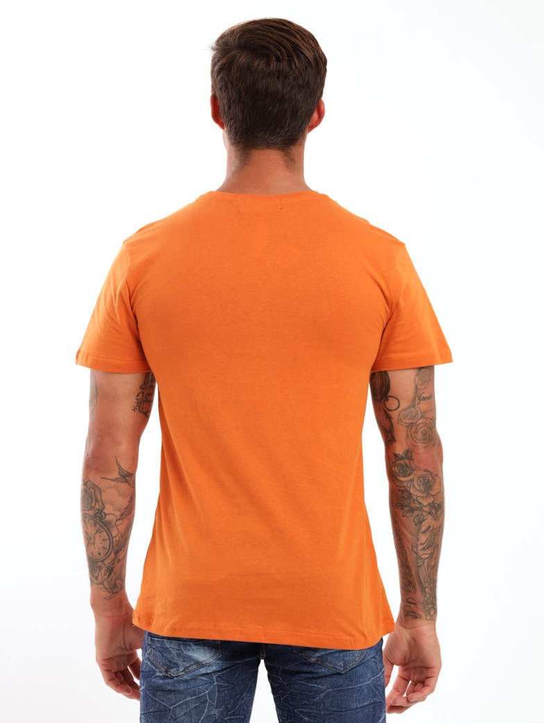 Men's Short Sleeve Basic Printed Tee - Burnt Orange