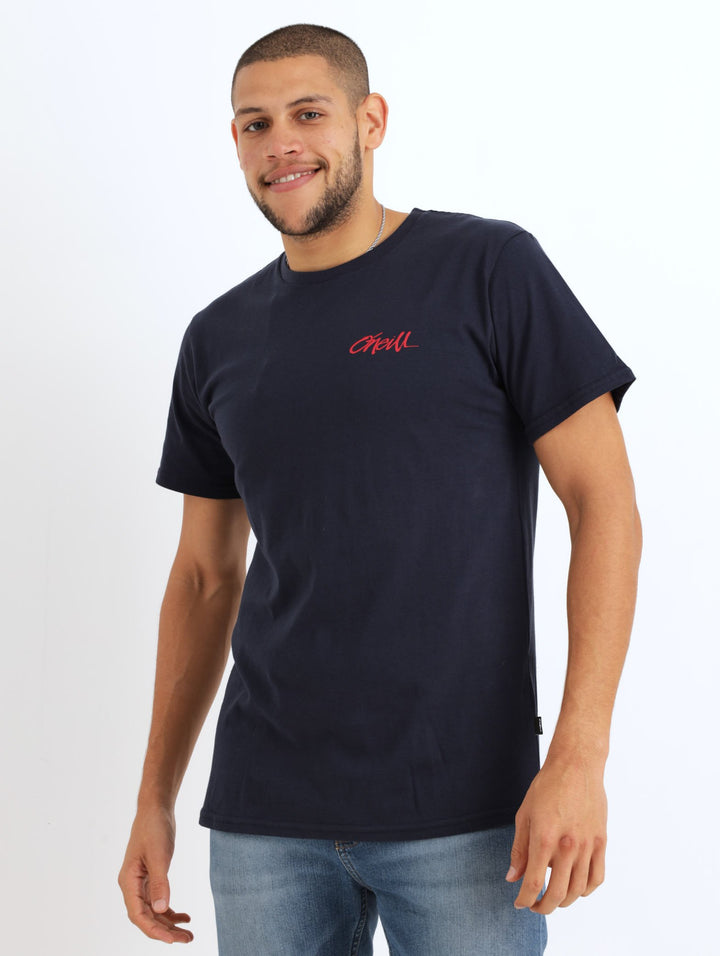 Men's Short Sleeve Mash Up Top - Navy