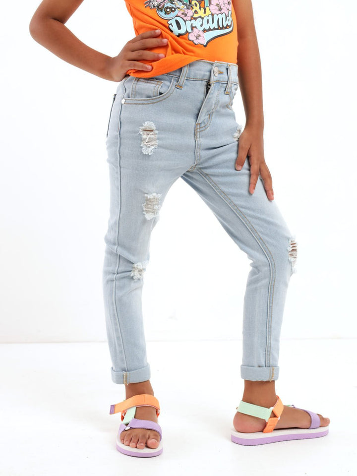 Pre-Girls Bleach Skinny Denim Jean