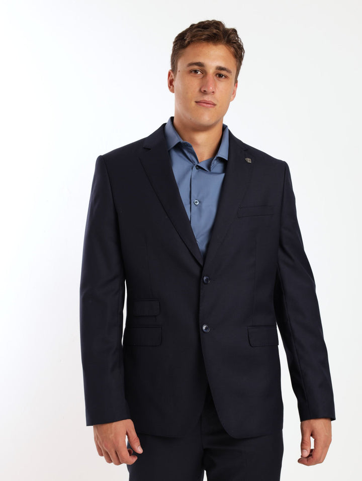 Men's Regular Viscose Blend Suit Jacket - Navy