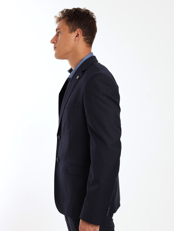 Men's Regular Viscose Blend Suit Jacket - Navy