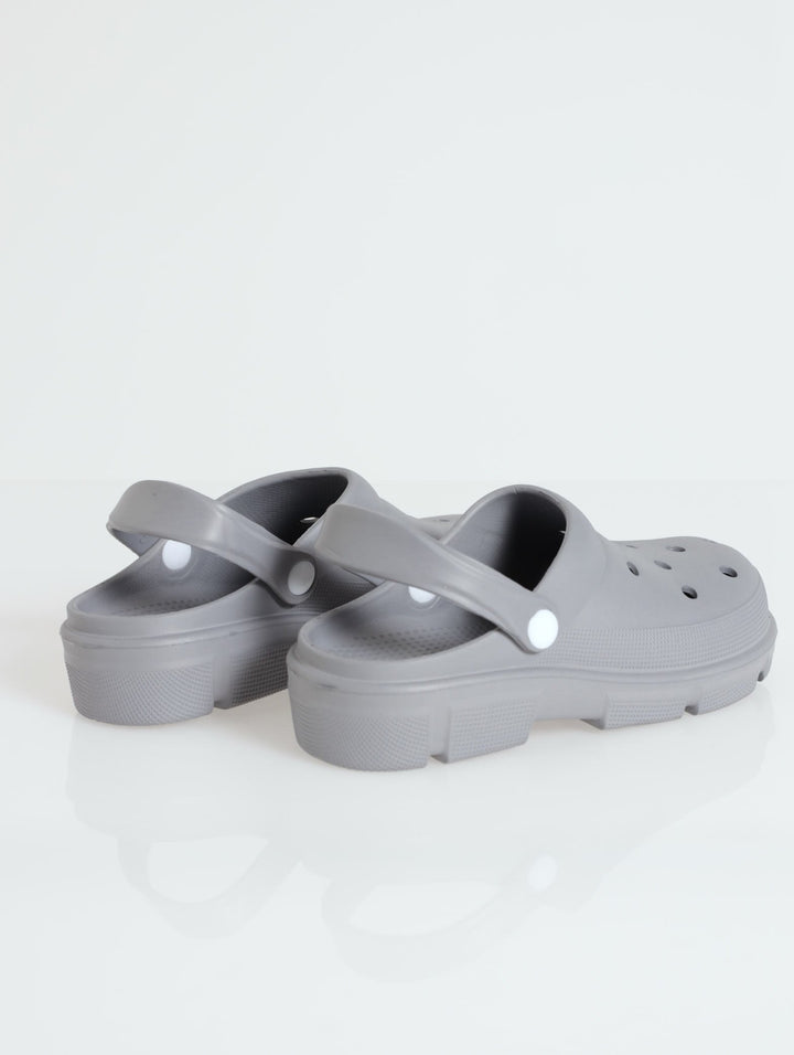 Chunky Moulded Clog - Grey