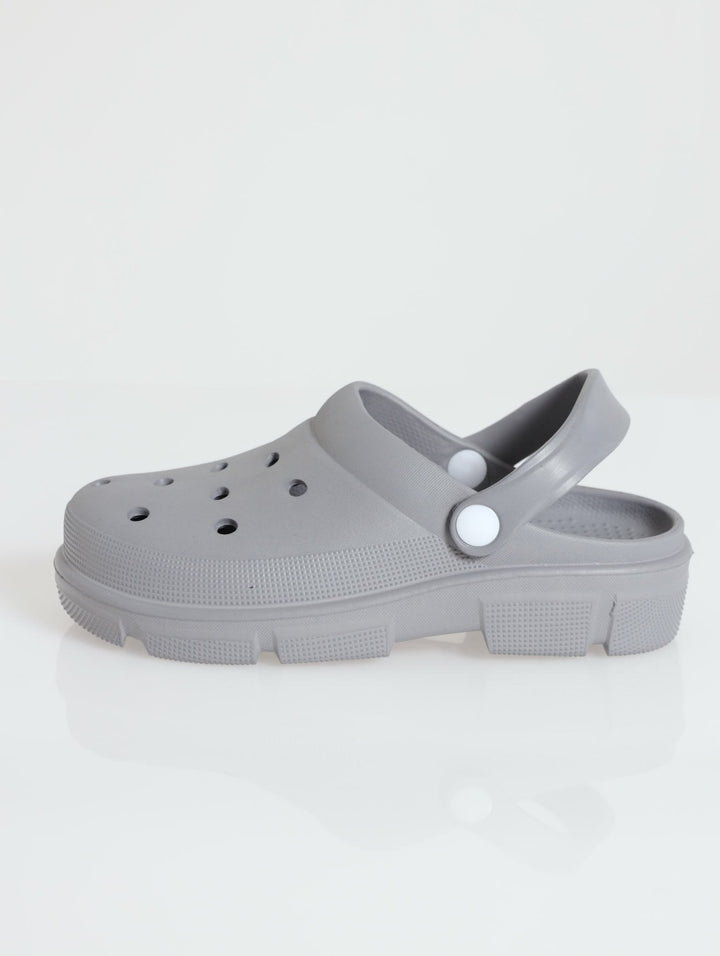 Chunky Moulded Clog - Grey