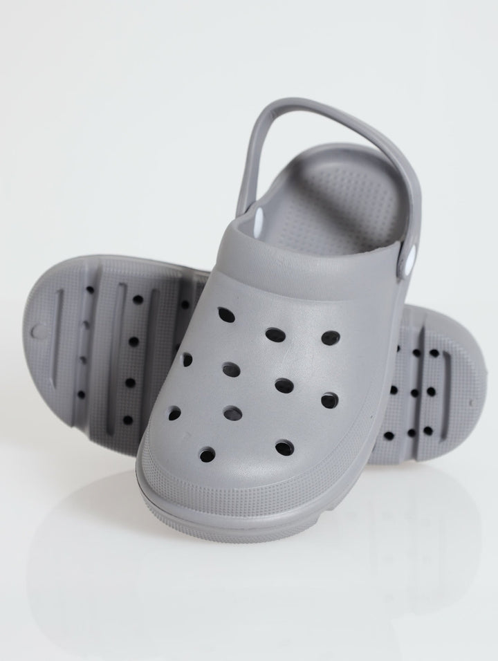 Chunky Moulded Clog - Grey