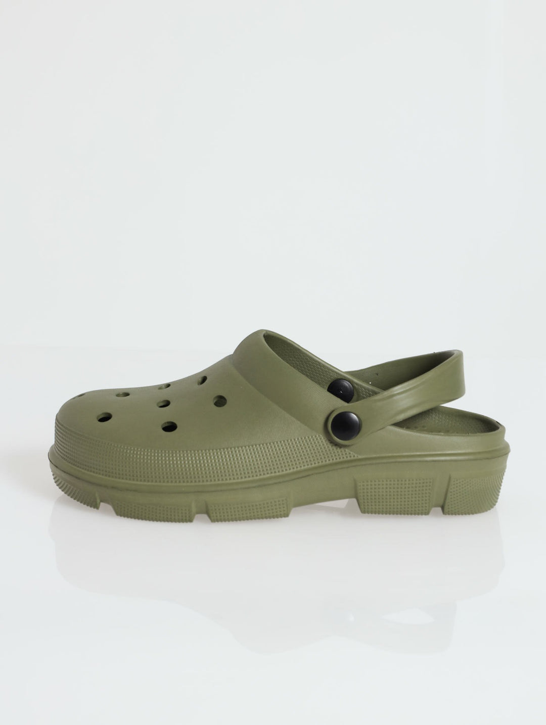 Chunky Moulded Clog - Olive