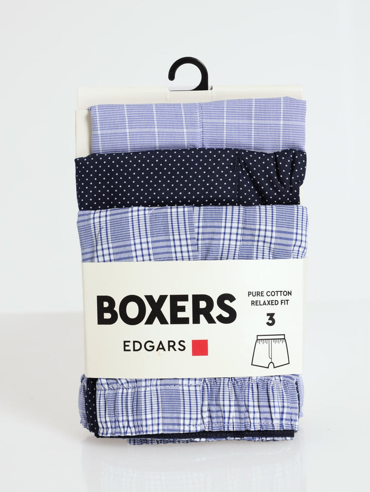 3 Pack Value Boxers - Blue