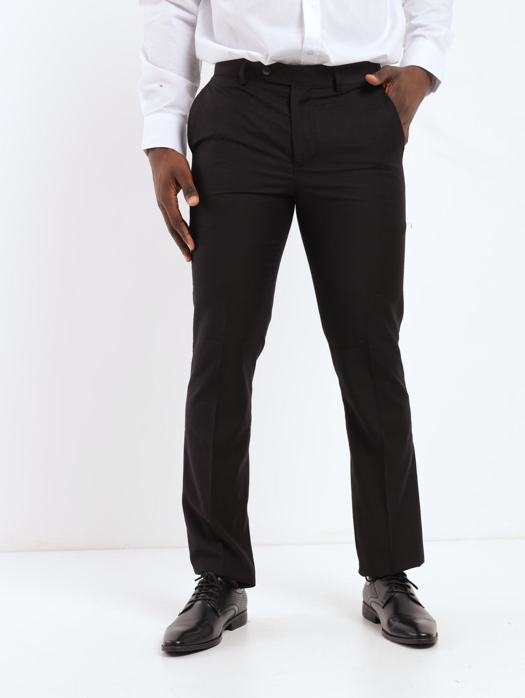 Men's Regular Fit Viscose Blend Suit Trouser - Black