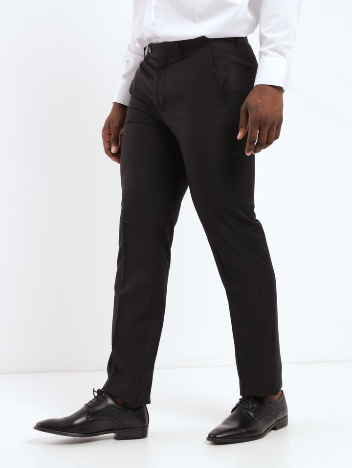 Men's Regular Fit Viscose Blend Suit Trouser - Black