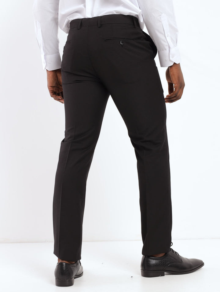 Men's Regular Fit Viscose Blend Suit Trouser - Black