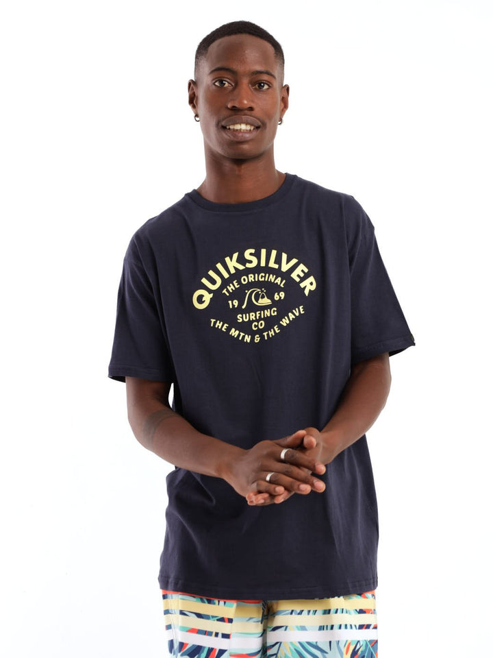 Men's Script Talk Front T-Shirt- Navy