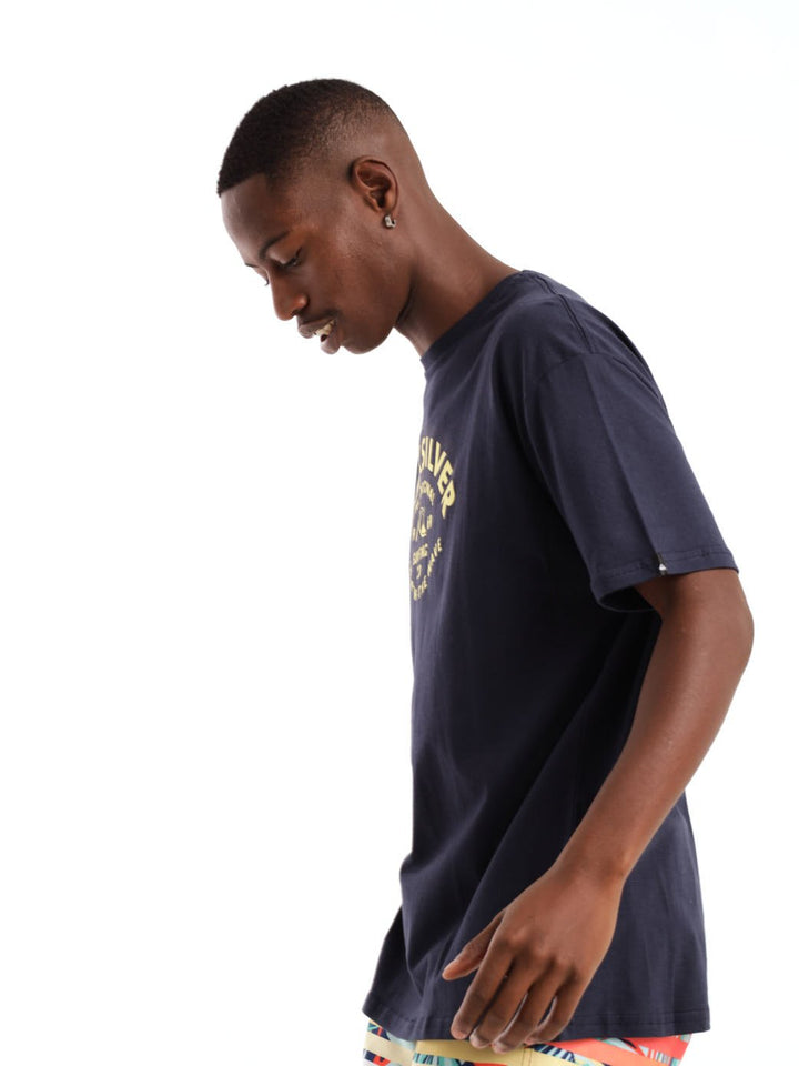 Men's Script Talk Front T-Shirt- Navy