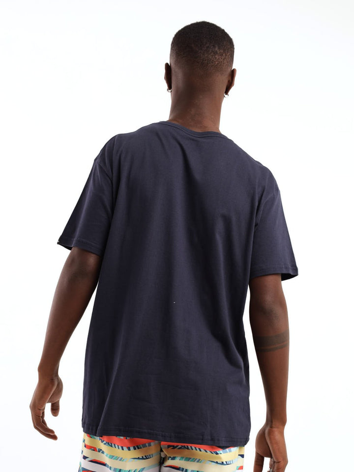 Men's Script Talk Front T-Shirt- Navy