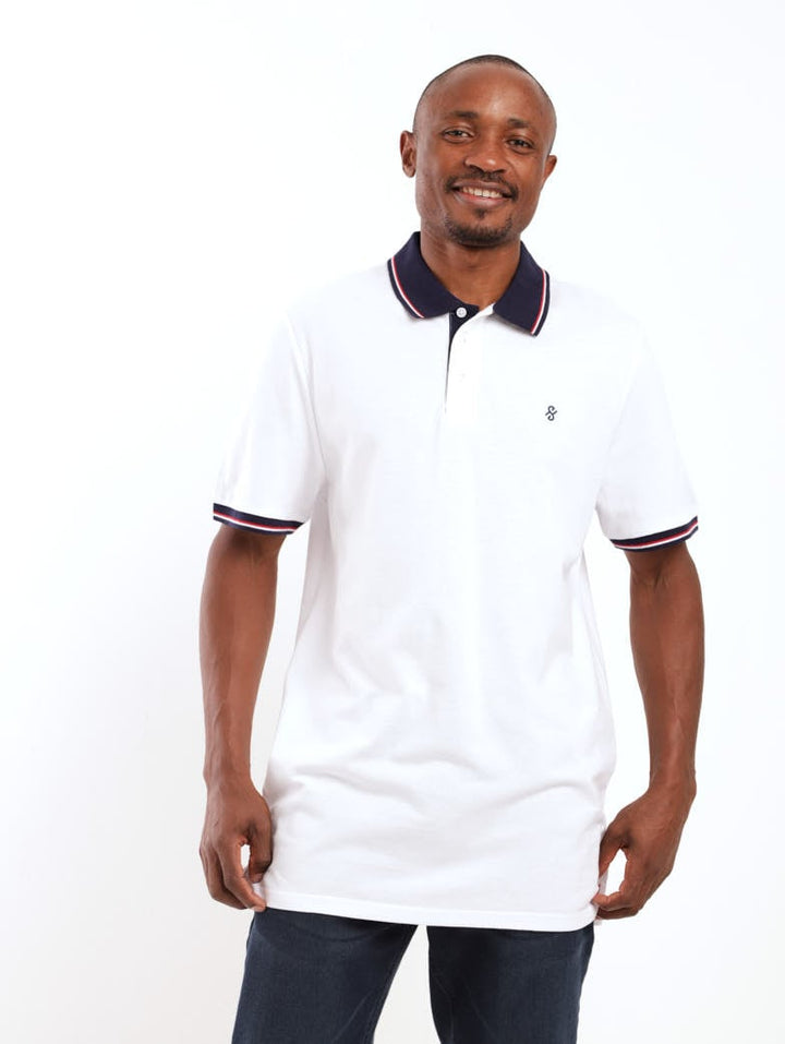 Men's Tipped Golfer - White