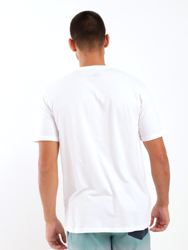 Men's Short Sleeve Script Talk Front Tee - White