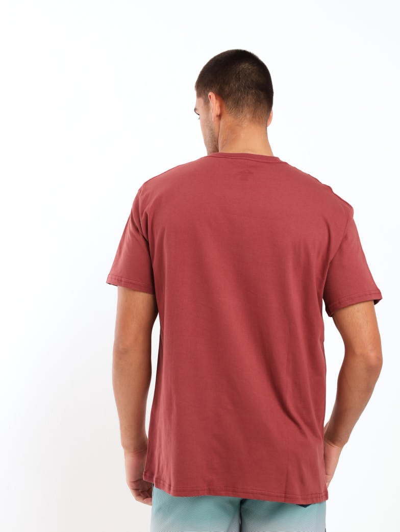 Men's Short Sleeve Script Talk Front Tee - Wine