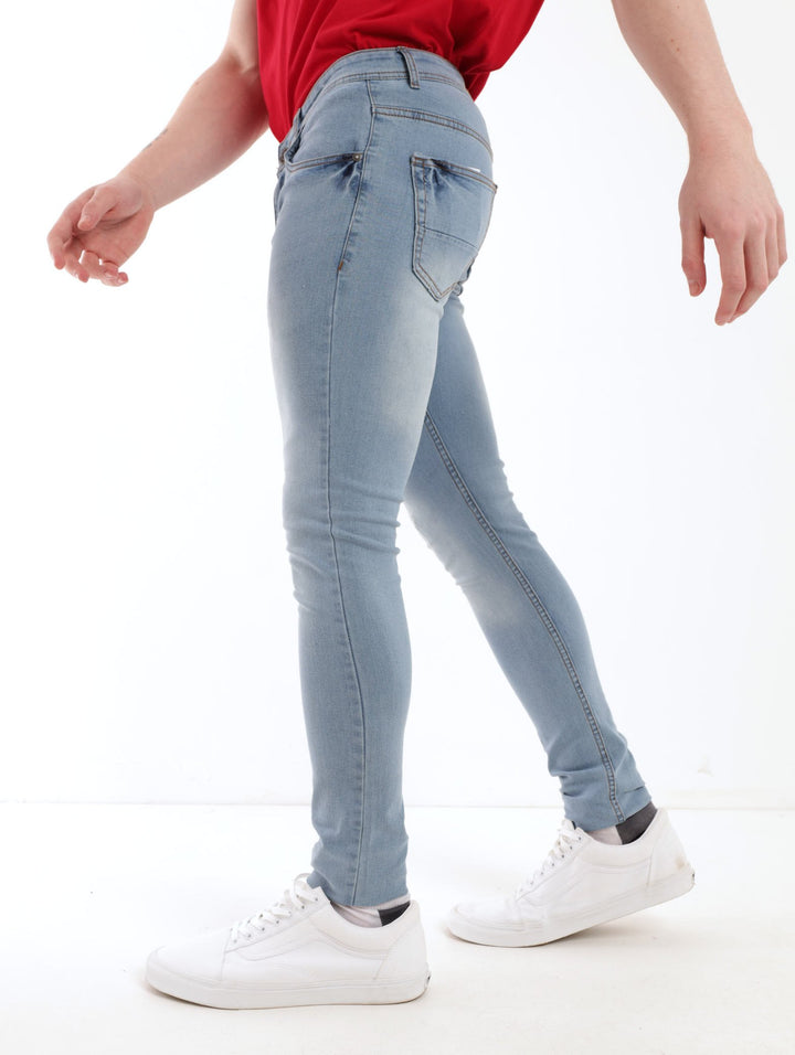 Ripped Super Skinny Denim Jean - Light Wash