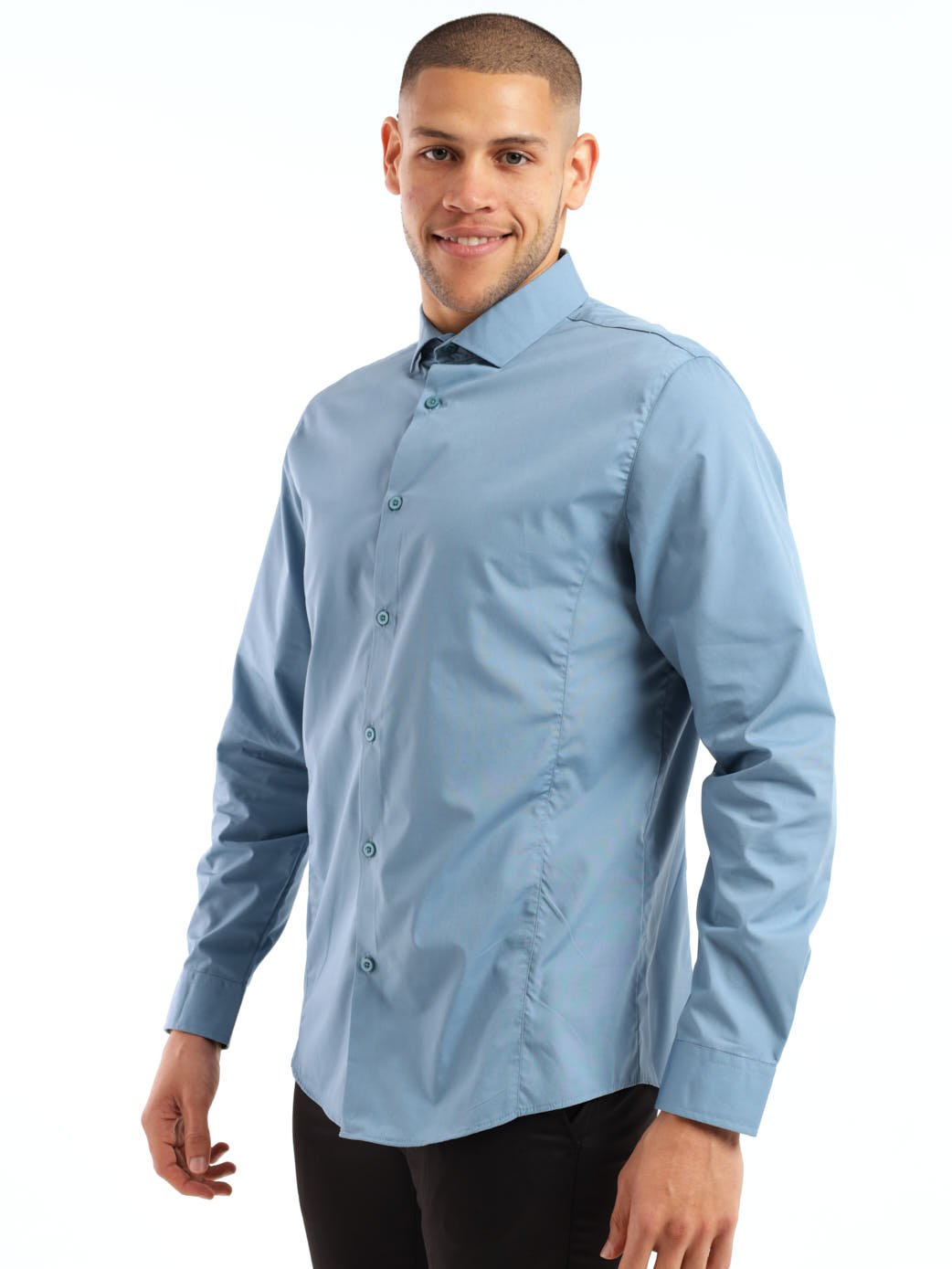 Men's Easy Care Shirt - Smokey Blue