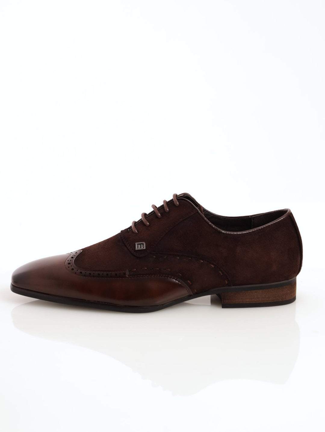 Men's Two-Tone Wing Brogue Shoe - Chocolate