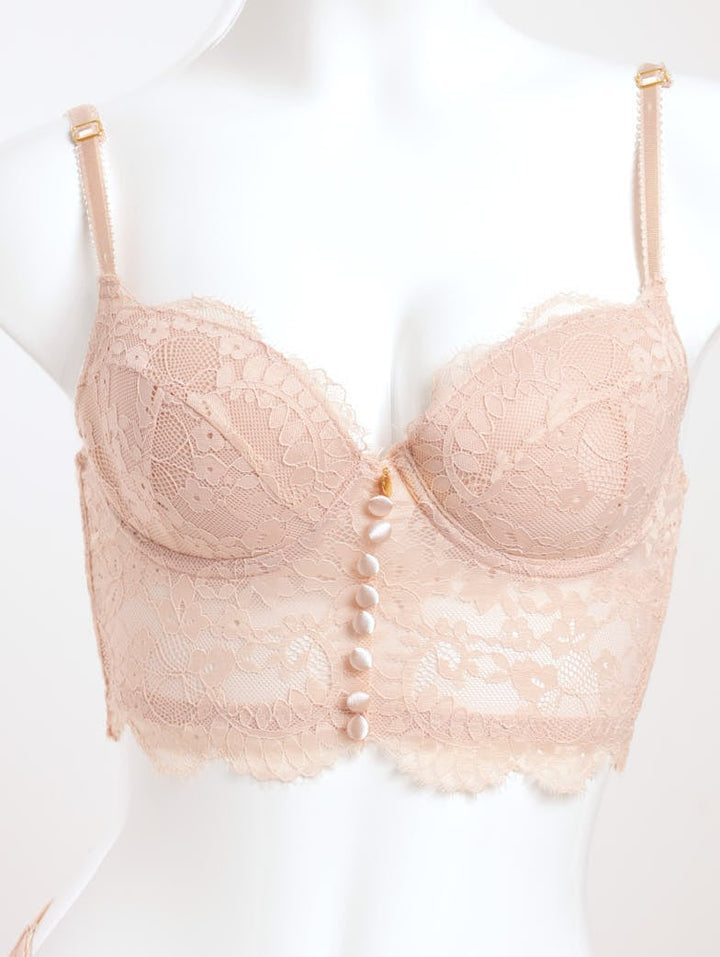 Ladies Long Line Eyelash Bra - Nude