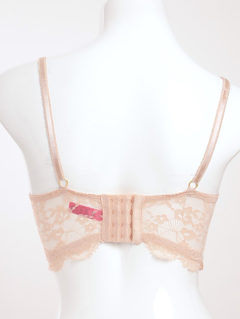 Ladies Long Line Eyelash Bra - Nude