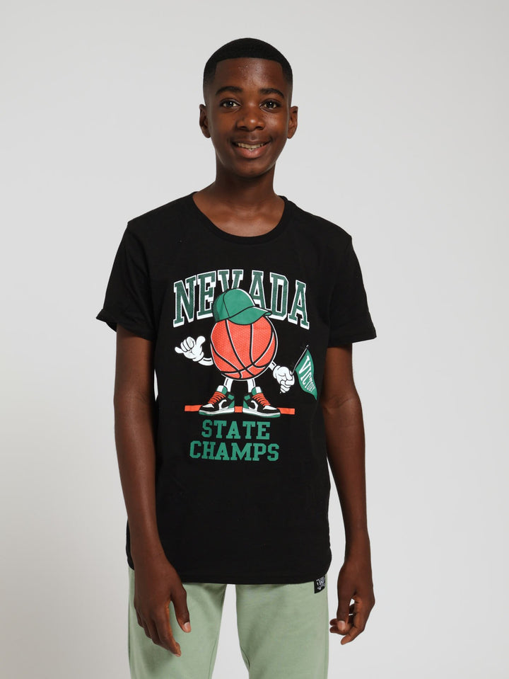 Boys Basketball Icon Tee - Black