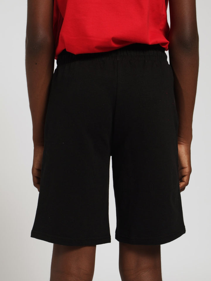 Boys Fleece Print Shorts - Black