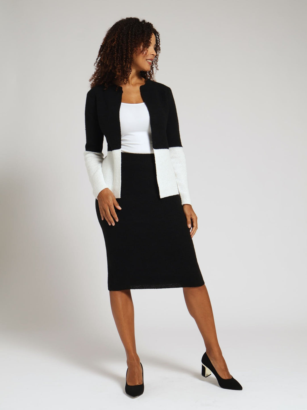 Knitwear Pencil Skirt - Black