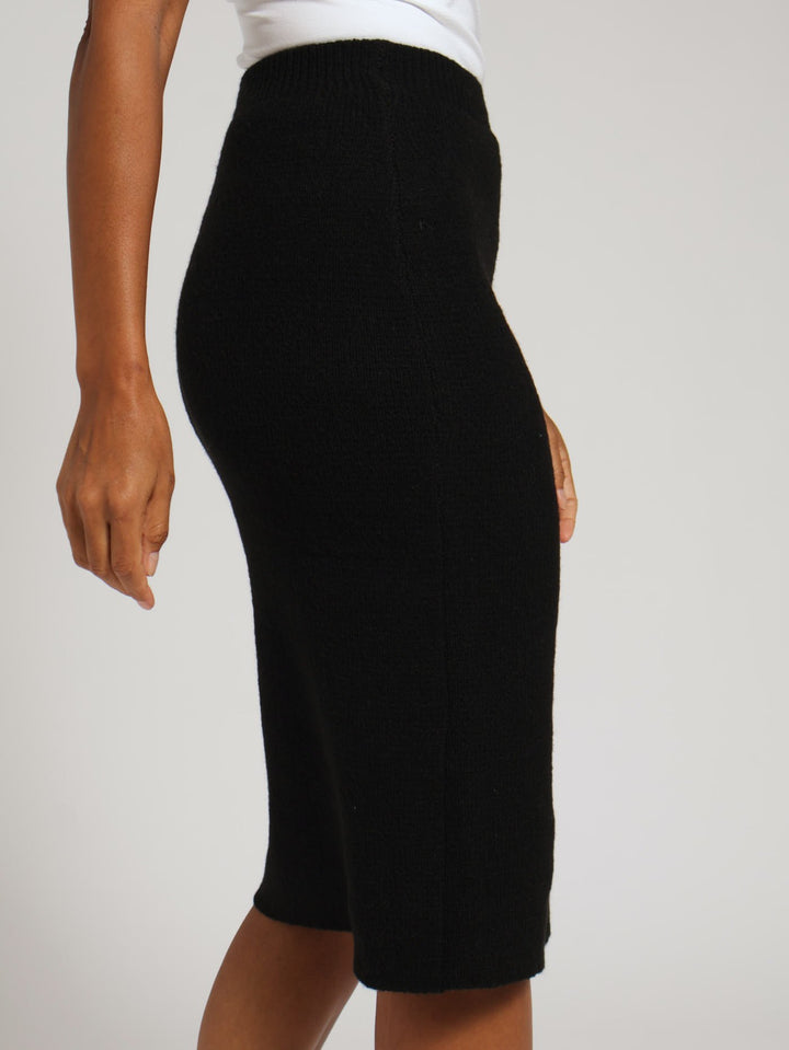 Knitwear Pencil Skirt - Black