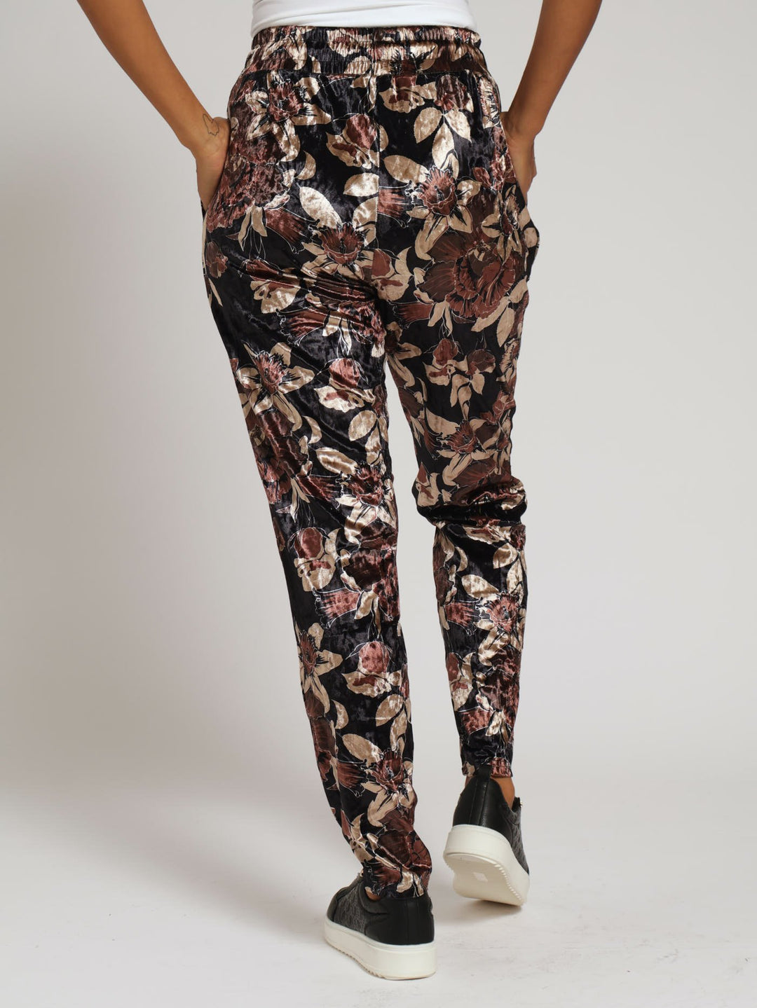 Velvet Straight Leg Pants - Brown