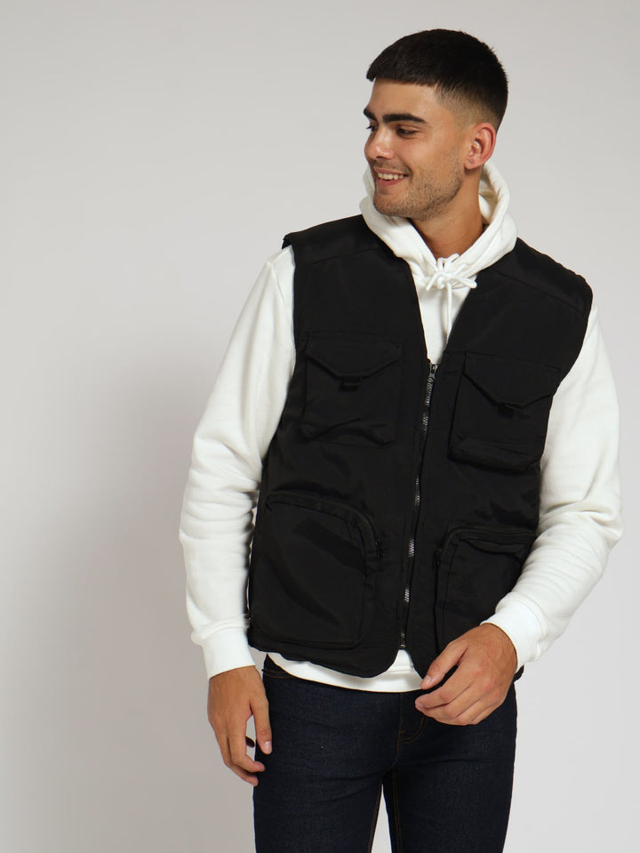 Utility Gilet Jacket - Black