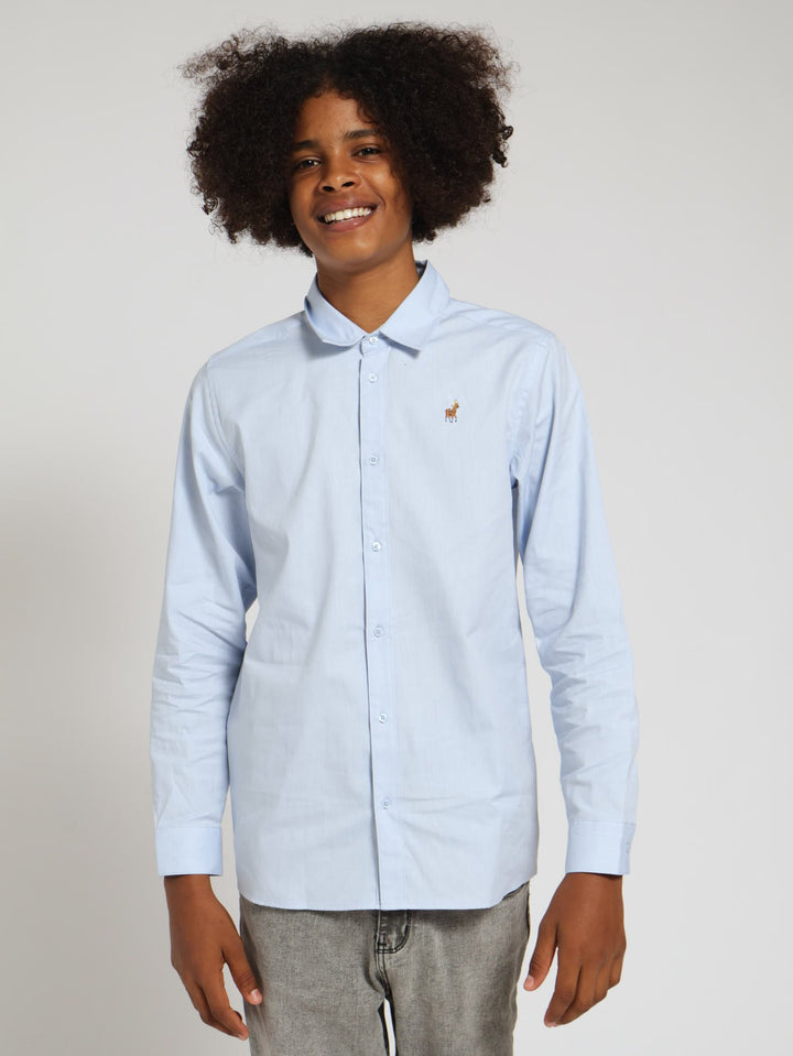 Boys Long Sleeve Oxford Shirts - White