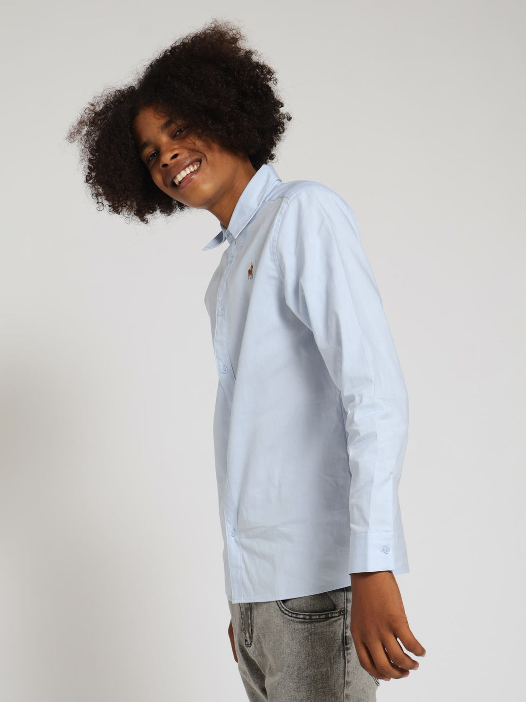 Boys Long Sleeve Oxford Shirts - White