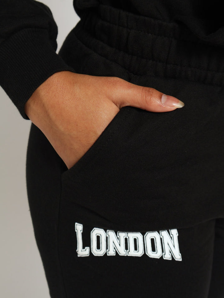 Girls London Fleece Jogger - Black