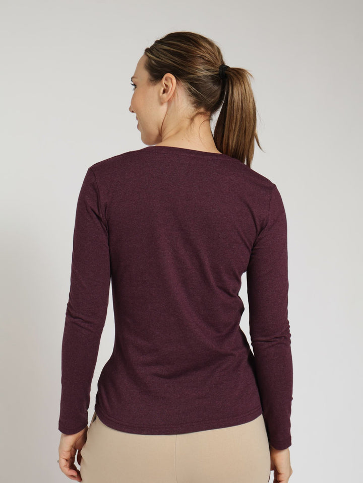 Long Sleeve Crewneck Tee - Burgundy