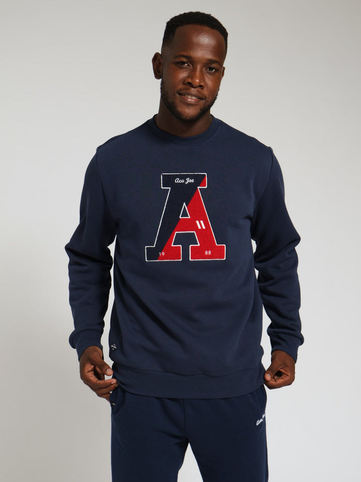 A Letter Crew Sweater - Navy