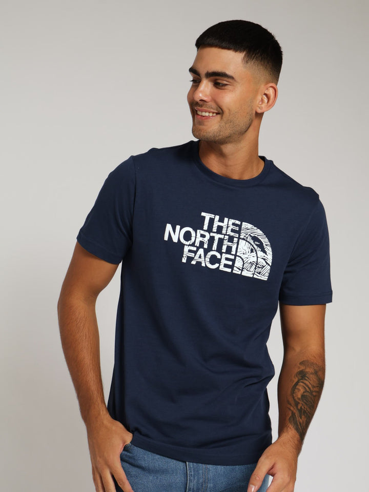 Woodcut Dome Tee - Navy