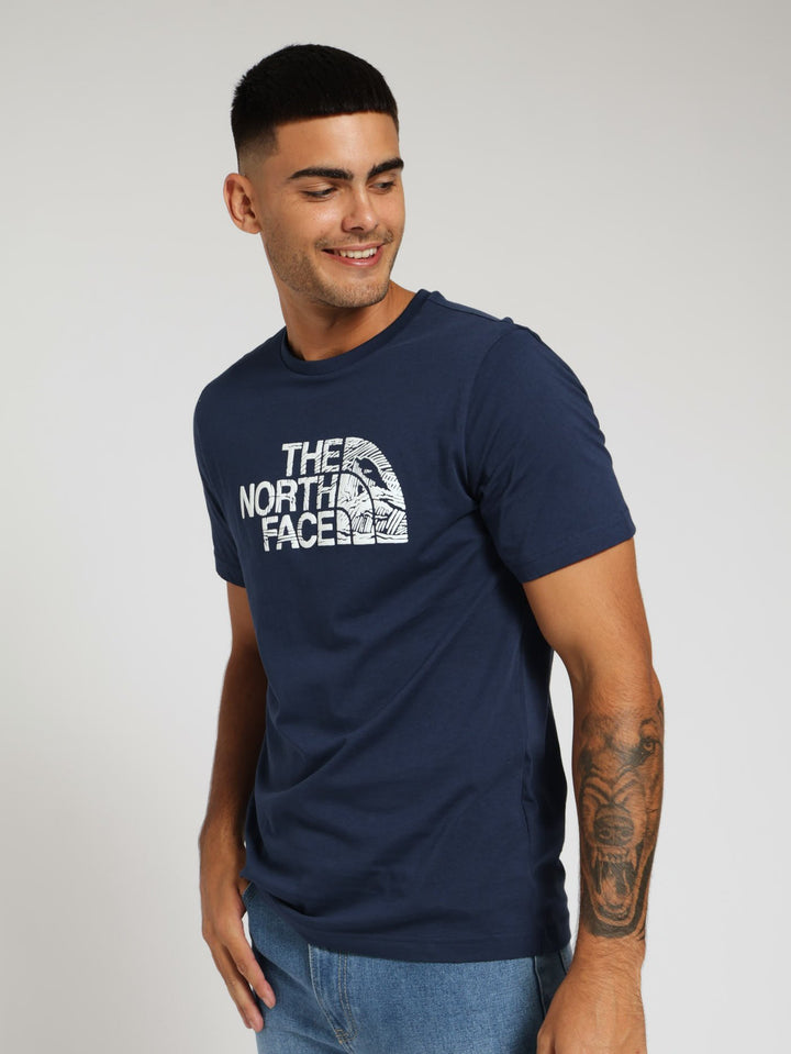 Woodcut Dome Tee - Navy