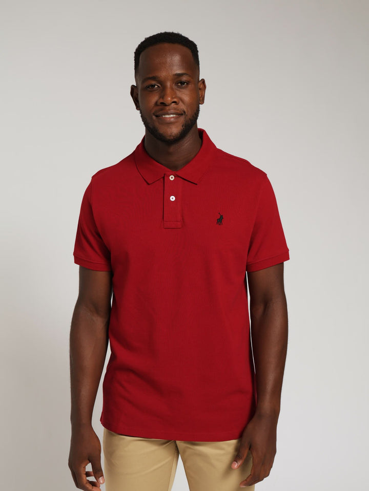 Stretch Pique Golfer - Crimson