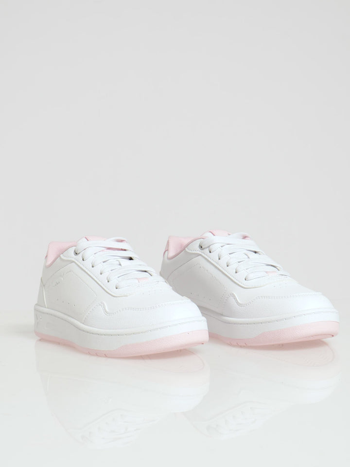 Court Classy Contrast Sole Sneaker - White/Pink