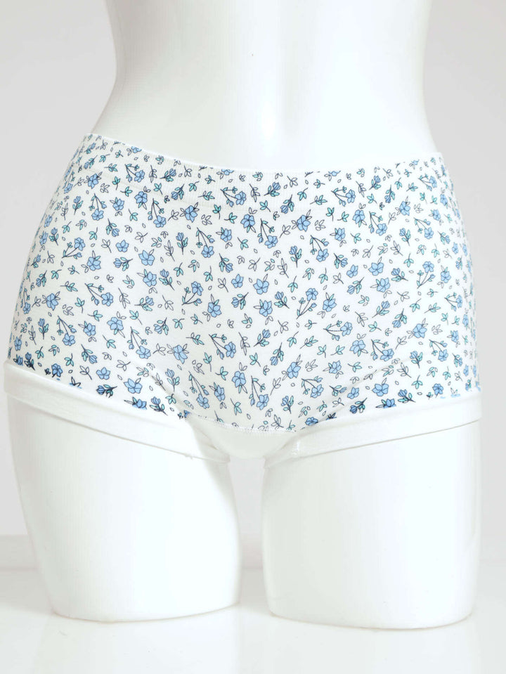 Girls 2 Pack Ditsy Floral Seamless Boyleg Panties - Blue