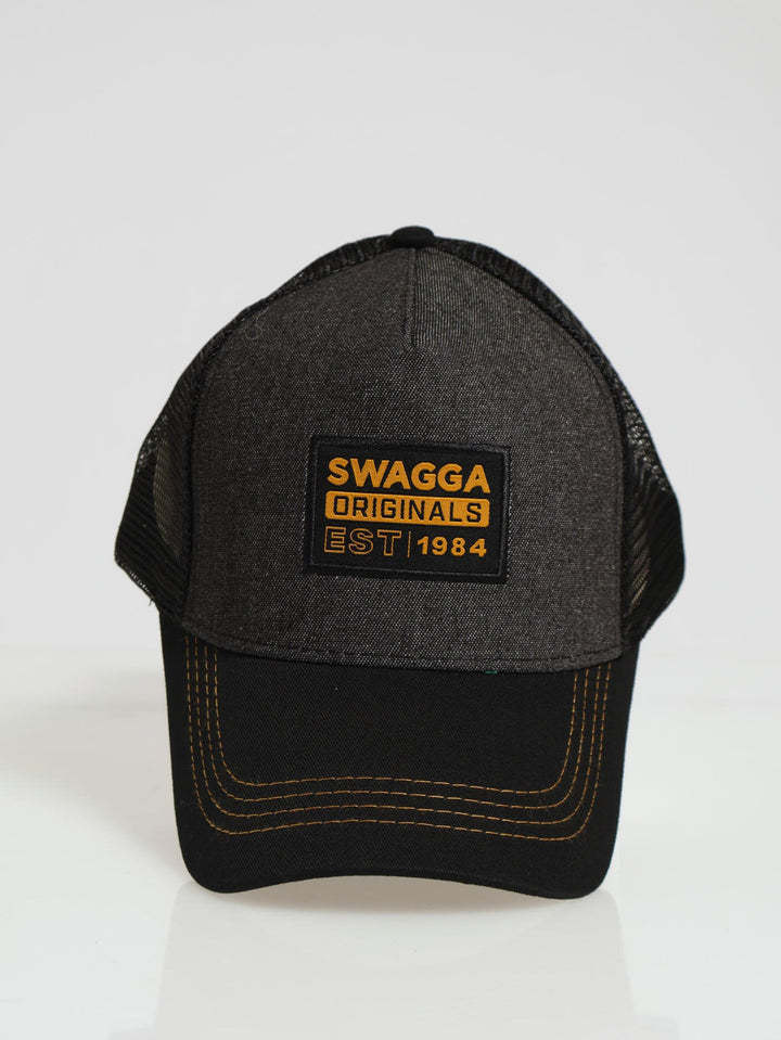 Denim Trucker Cap - Black