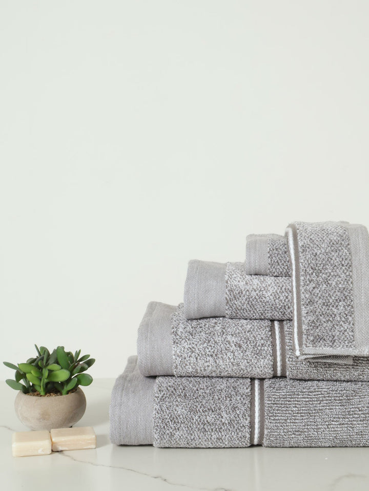 Premium Melange Bath Towels - Charcoal