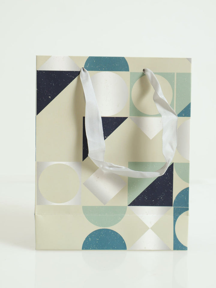 Geo Foil Print Gift Bag - Teal