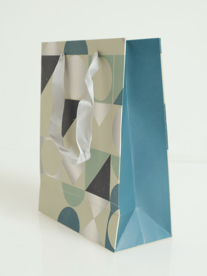 Geo Foil Print Gift Bag - Teal