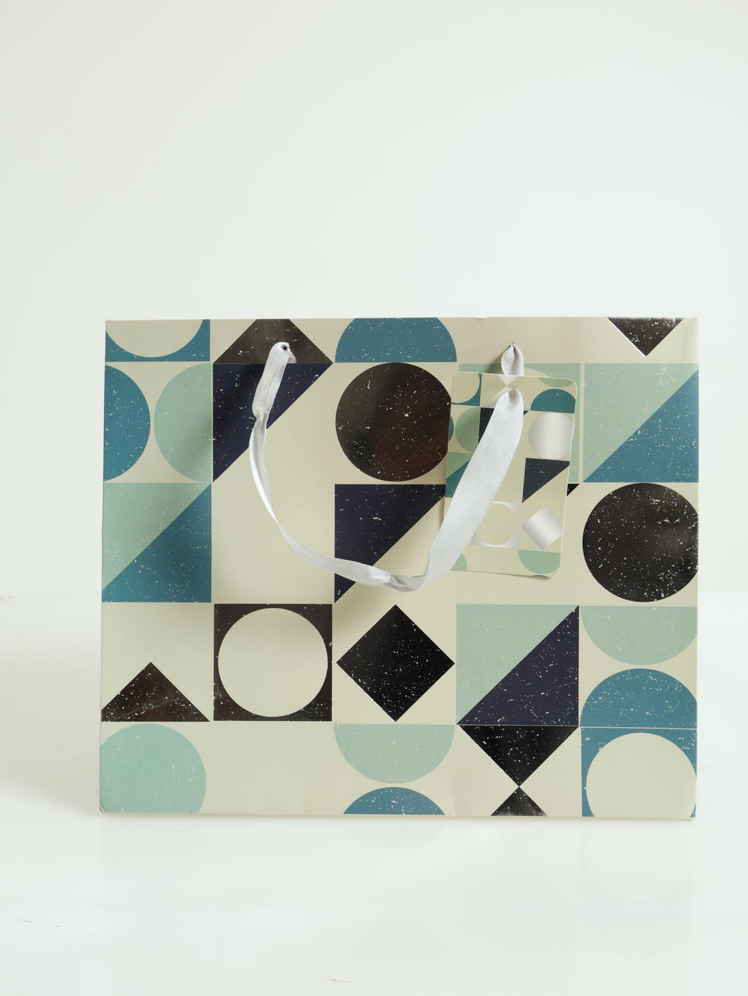 Geo Foil Print Gift Bag - Teal