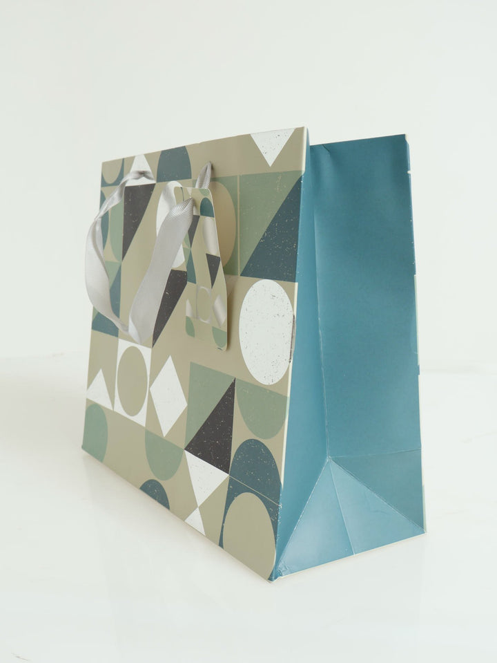 Geo Foil Print Gift Bag - Teal