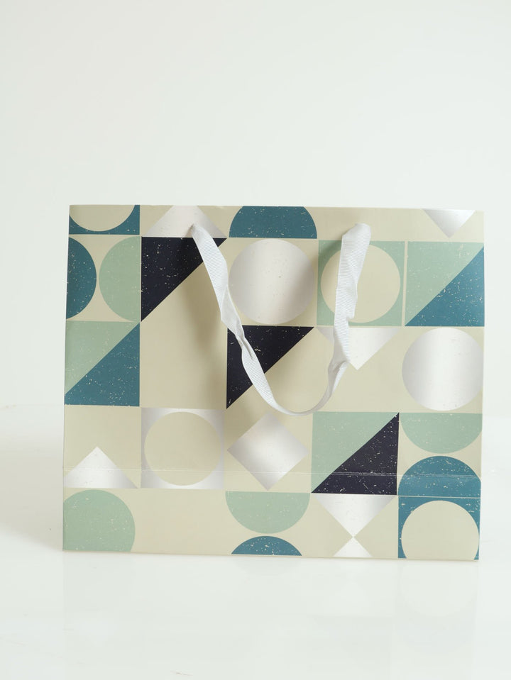 Geo Foil Print Gift Bag - Teal