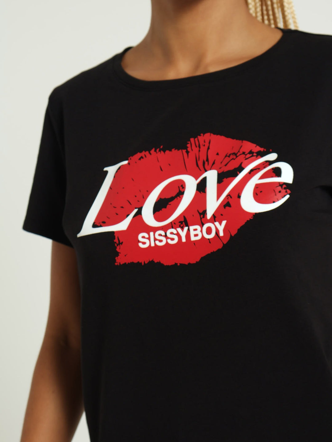 Love Red Lips Tee - Black